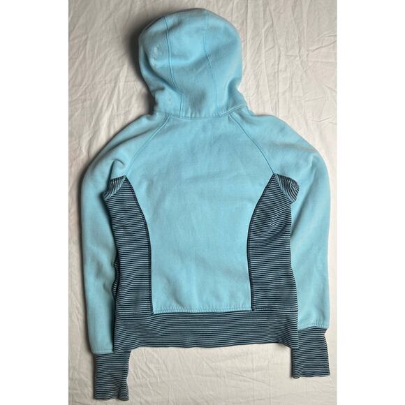 Lululemon Blue Medium Scuba Hoodie Women Striped Full Zip Thumbholes Heavyweight - Picture 2 of 9